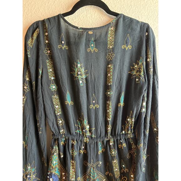 Anna Sui  x O'Neill Harmon | Black Sequin Bell Sleeve Romper | XS - Picture 12 of 16